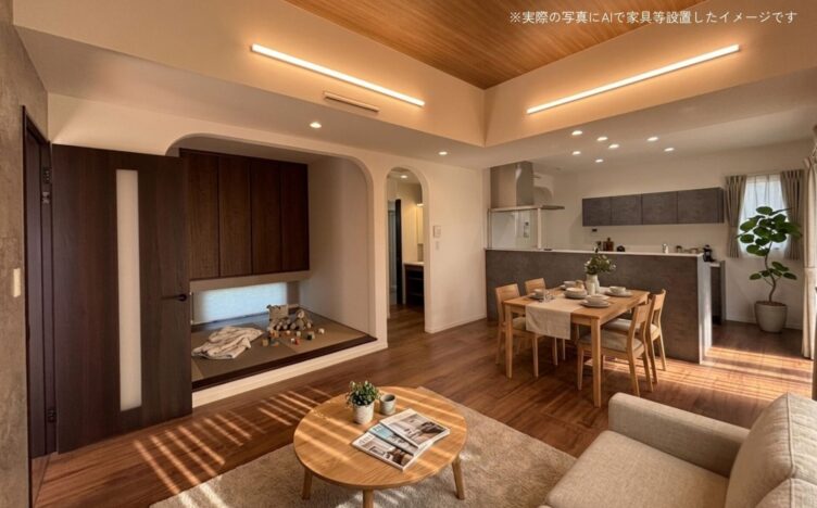 奈良県/37.3坪の小上がりタタミ×ハーフ吹き抜けが魅力の家