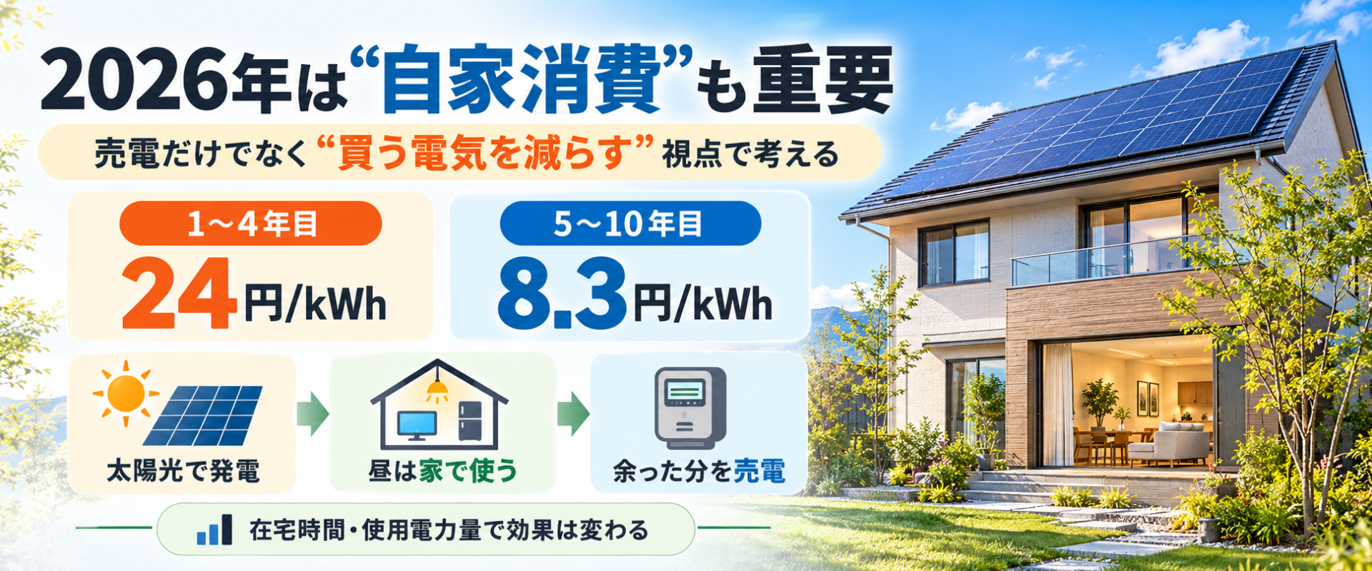 2026年の住宅用太陽光発電の売電価格と自家消費の考え方